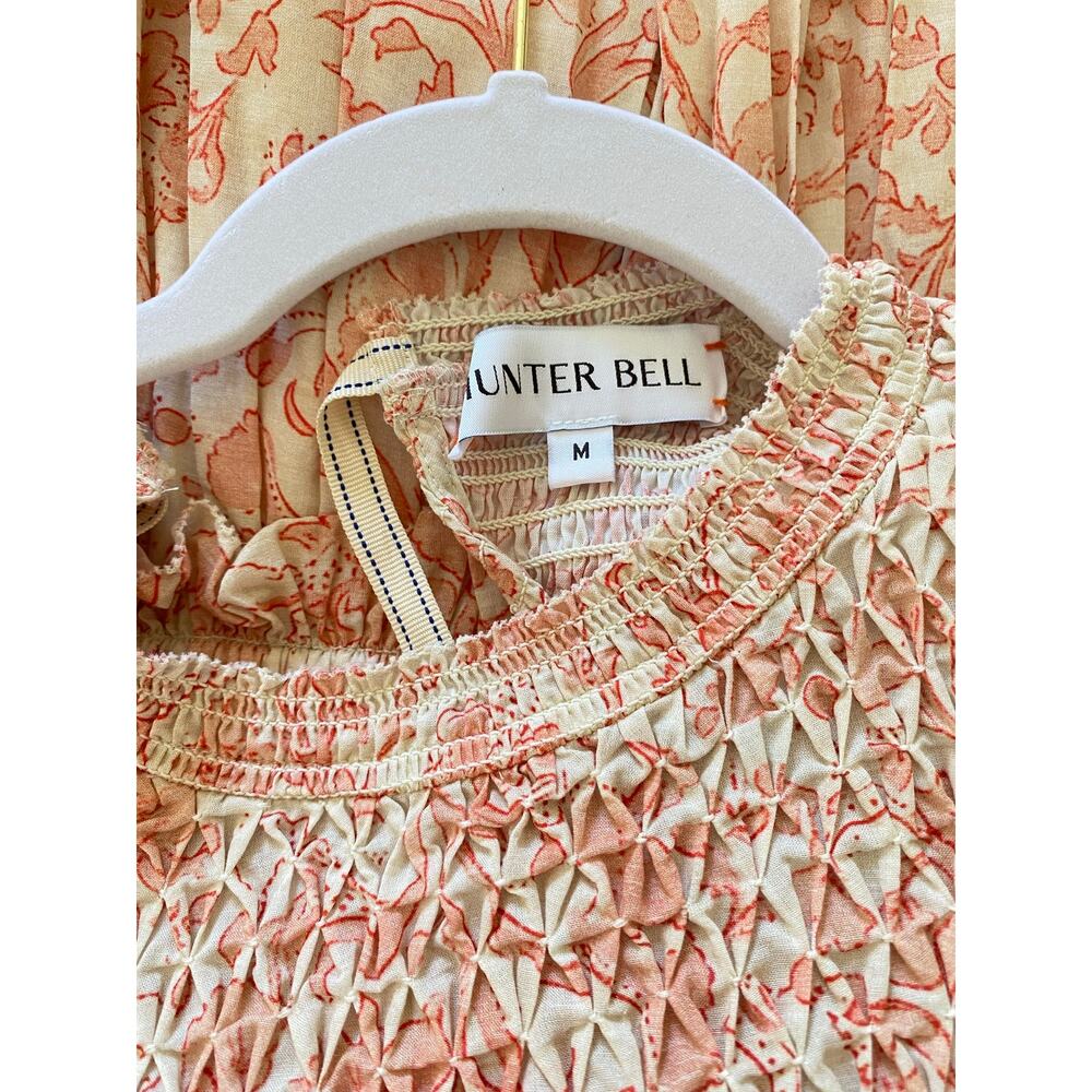 Hunter Bell Tuckernuck Anita Smocked Sleeveless Mini Dress Rosewater Floral M - Picture 12 of 13